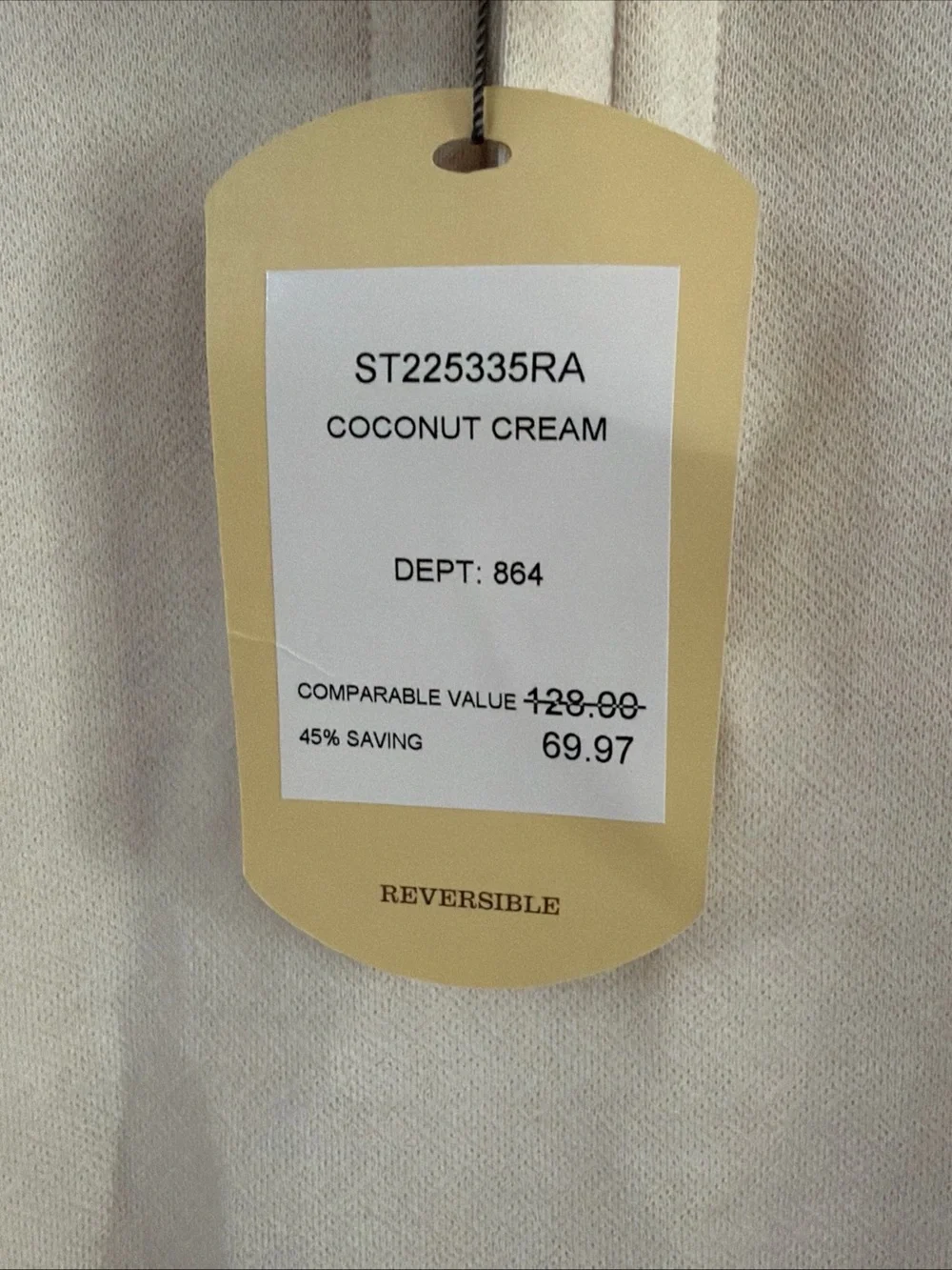 NWT Tommy Bahama Mens XL Switch It Up Reversible Half Zip Pullover Coconut Cream